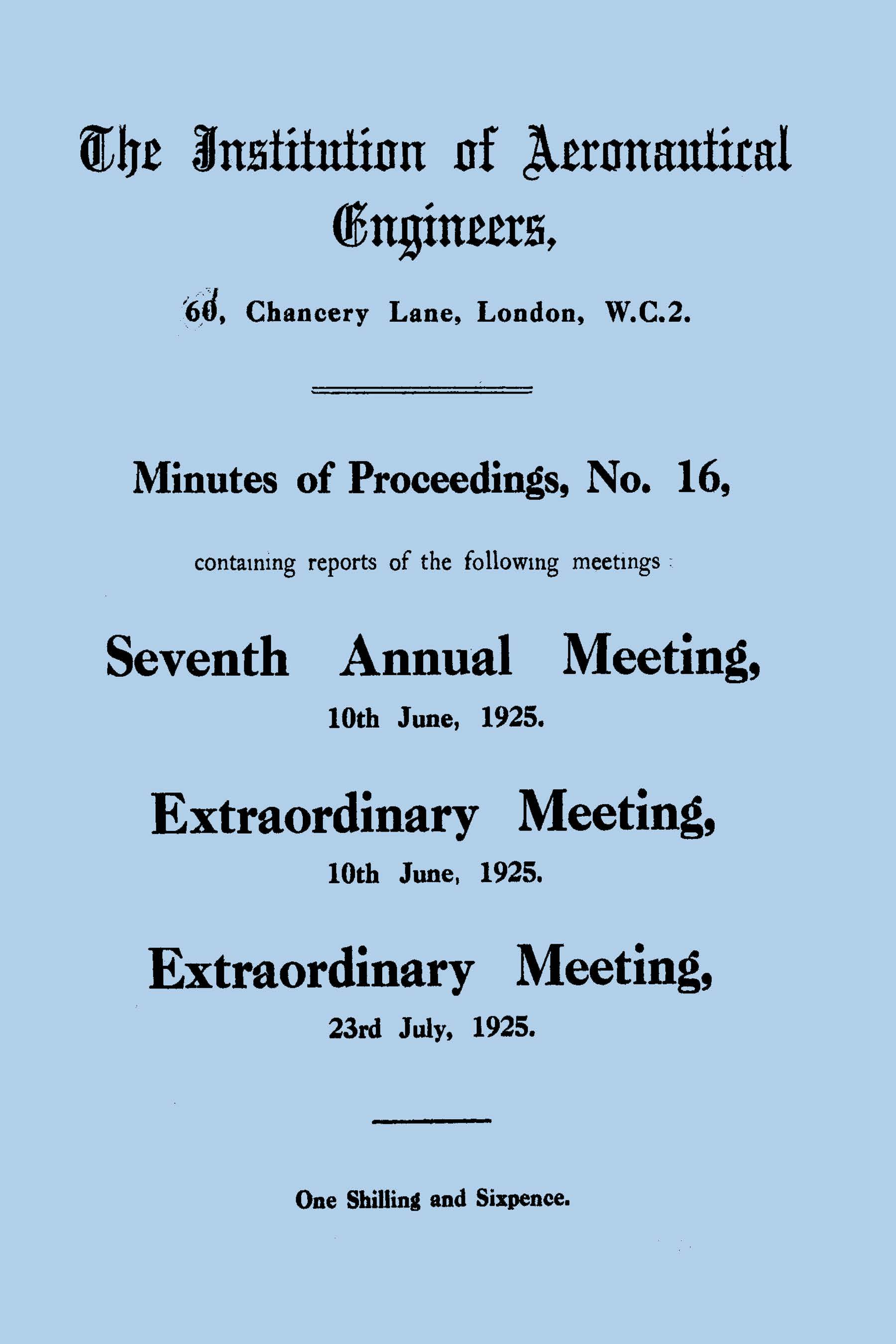 Minutes of Proceedings (Institution of Aeronautical Engineers)